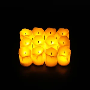 Homestic LED Candles for Home Decoration |Battey Operated |Flameless Yellow Light |Safe & Easy to Maintain |Diwali Lights for Home Decoration, Along with Other Festivities & Parties|Pack of 12