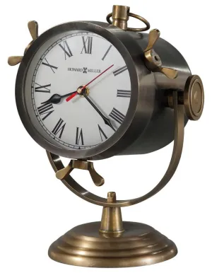 Howard Miller Vernazza Spotlight Style Mantel Clock - Antique Nickel  & Brass