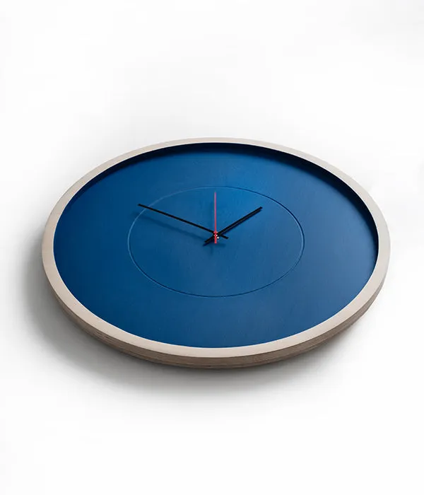 Large Deep Frame Round Clock - Midnight Blue