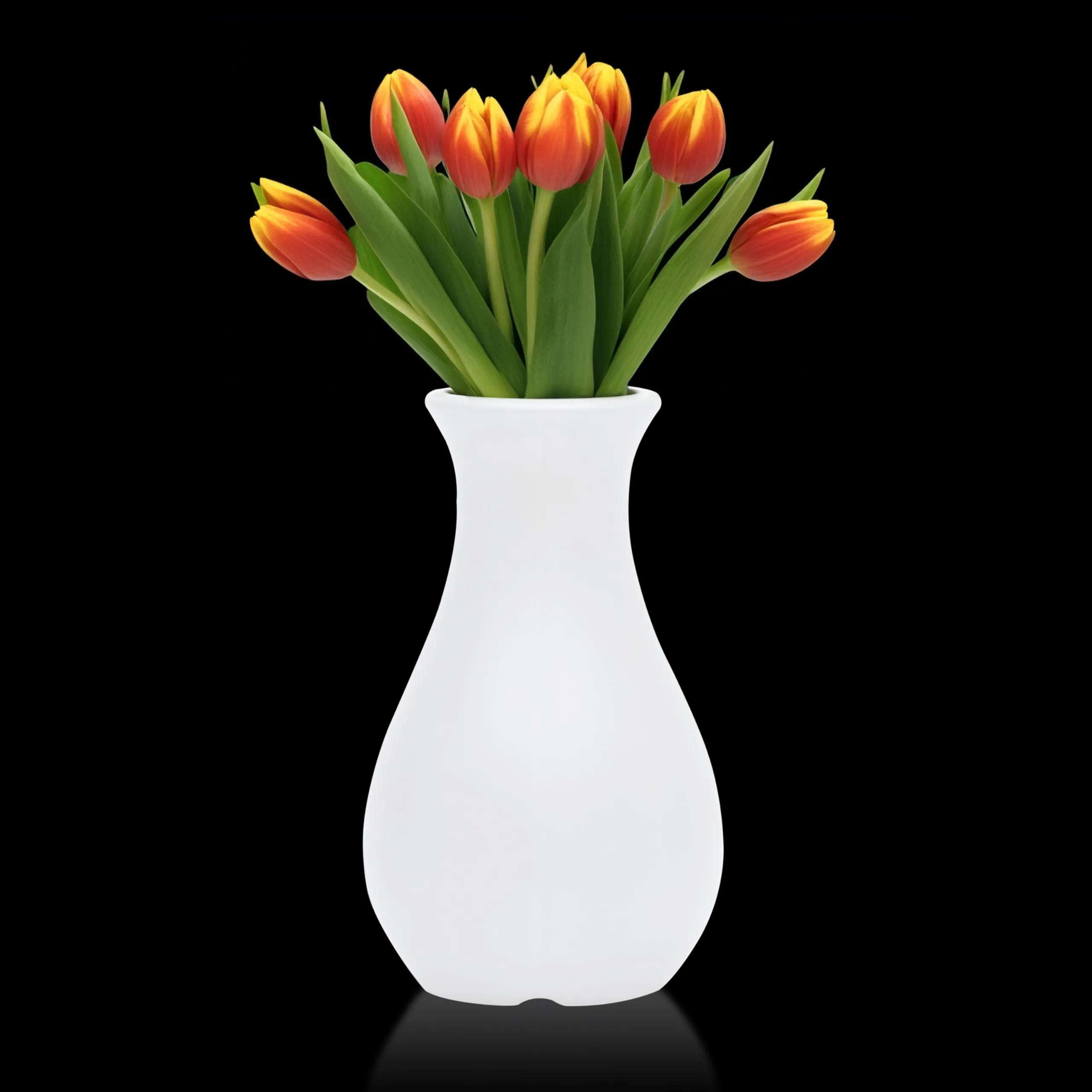 Livzing 5.9 inch Plastic Flower Vase for Home Decor Cone Shaped Modern Vase Center Table Decorative Flower Pot for Living Room Bedroom Office (Pack of 2, White)