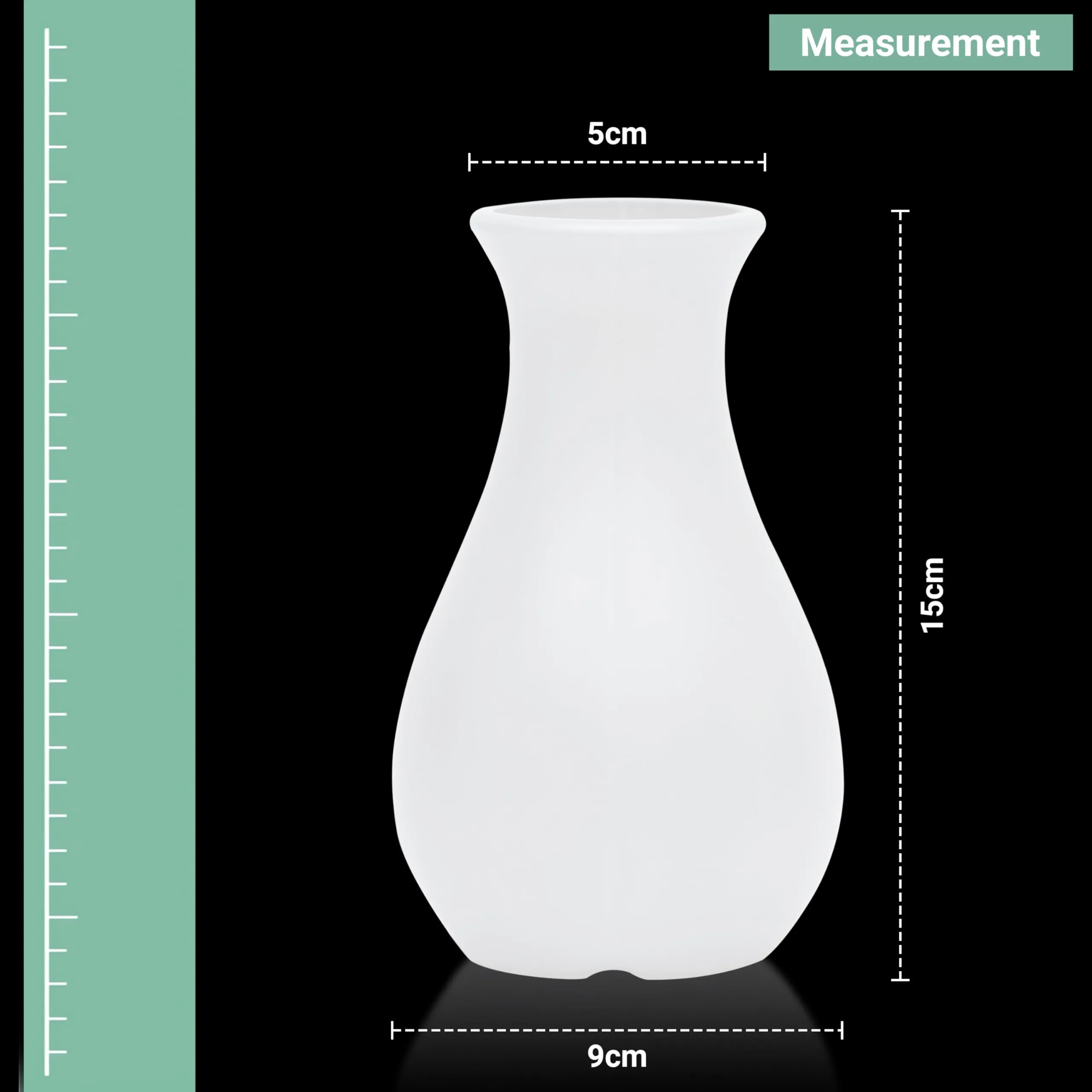 Livzing 5.9 inch Plastic Flower Vase for Home Decor Cone Shaped Modern Vase Center Table Decorative Flower Pot for Living Room Bedroom Office (Pack of 2, White)