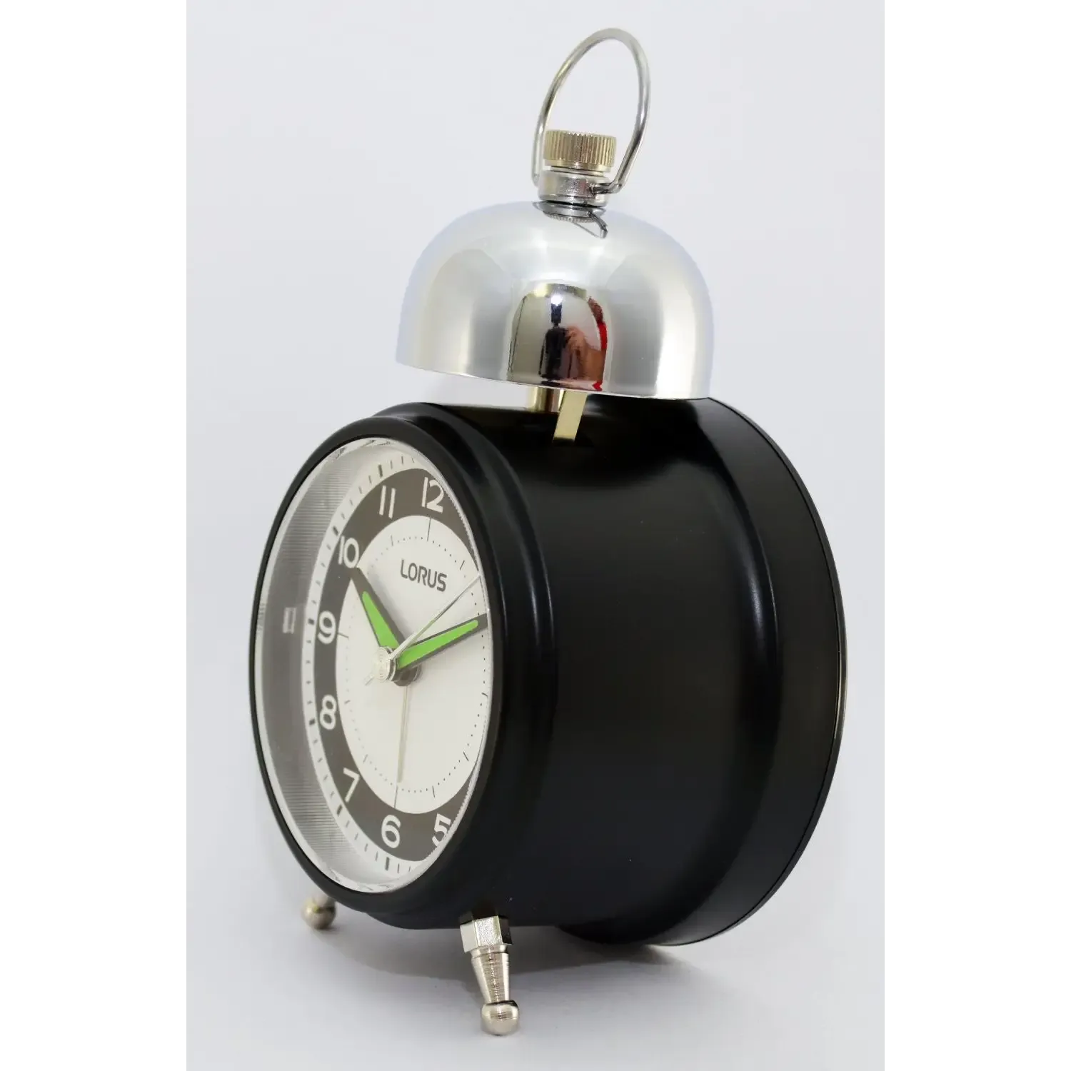 Lorus Black Single Silver Bell Alarm Clock LHK012K