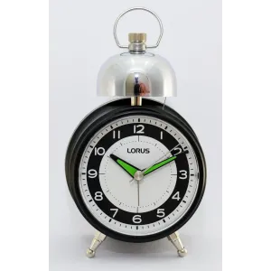 Lorus Black Single Silver Bell Alarm Clock LHK012K