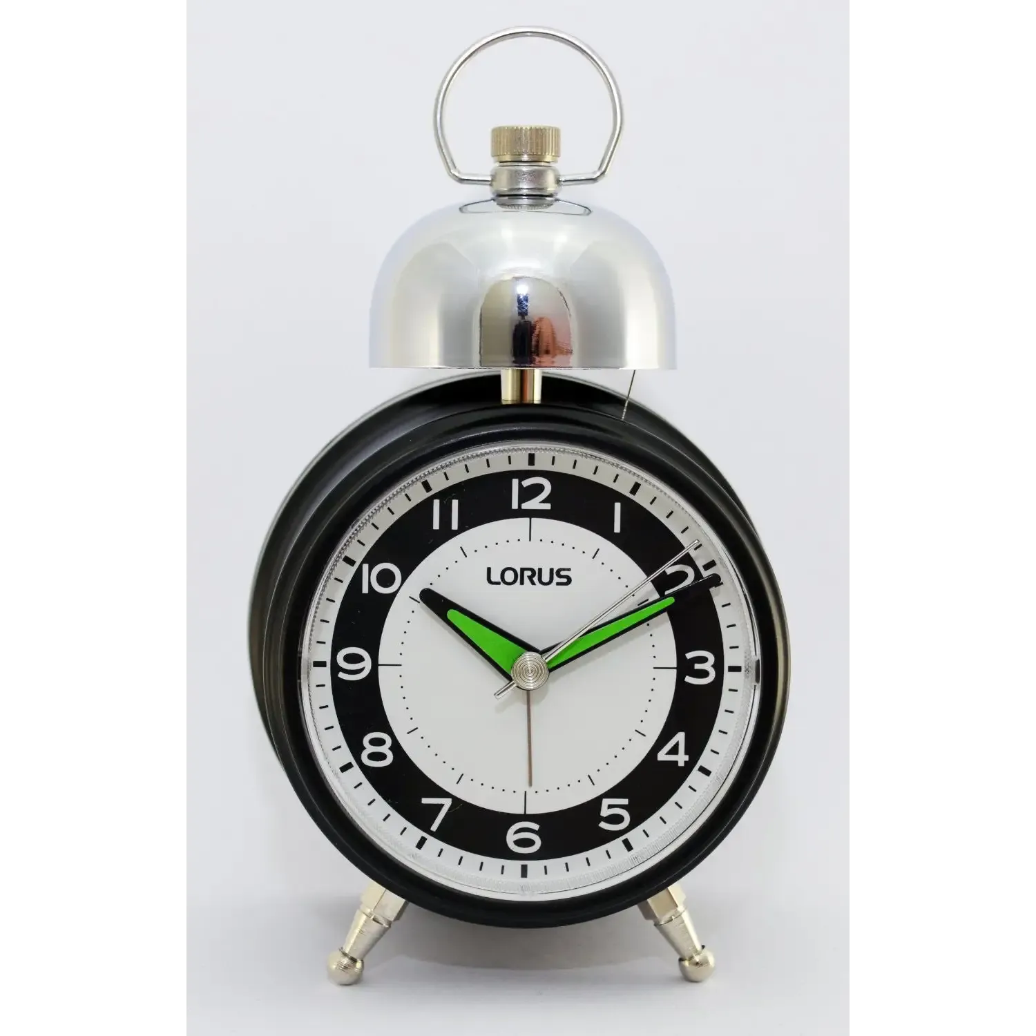 Lorus Black Single Silver Bell Alarm Clock LHK012K