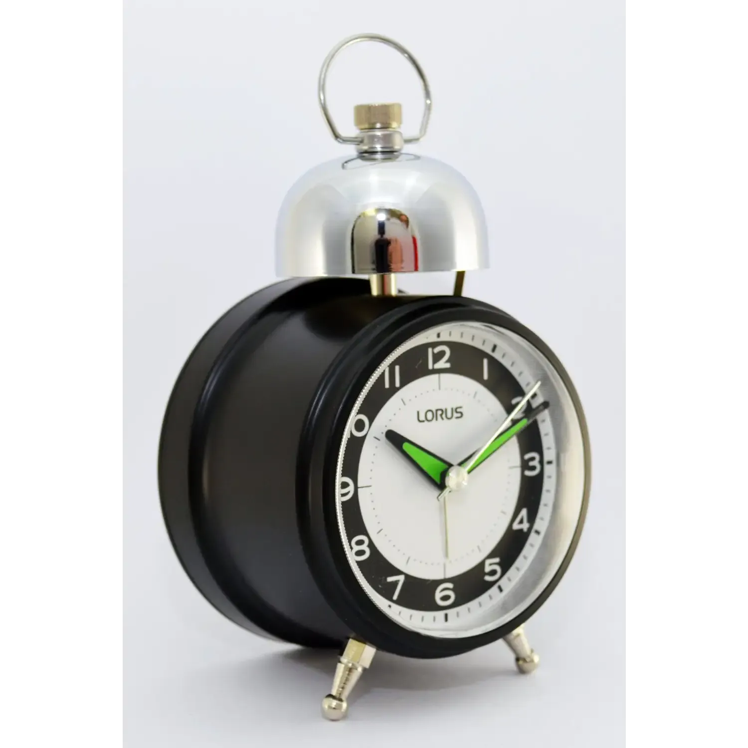 Lorus Black Single Silver Bell Alarm Clock LHK012K