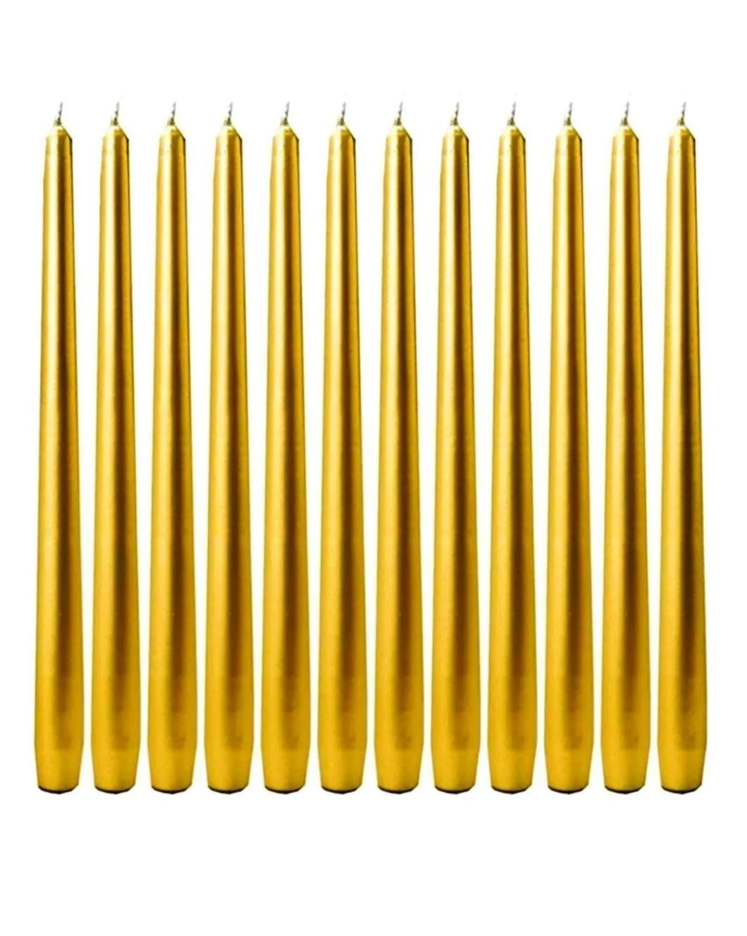 LTYNE Golden Taper Candles Pack of 15 (10 inches)