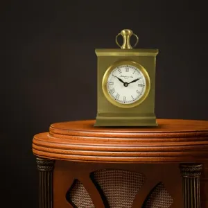 mankoskin Smudged Golden French Table Clock for Classic Home Interiors