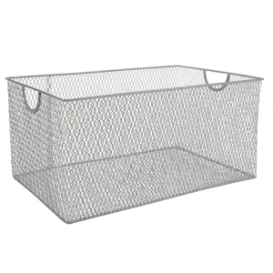 Mesh Silver Storage Box 14.5 x 9 x 7" 1pc