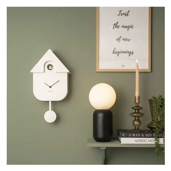 Modern Cuckoo Wall Clock - White