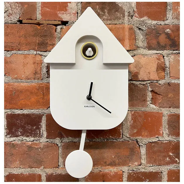 Modern Cuckoo Wall Clock - White