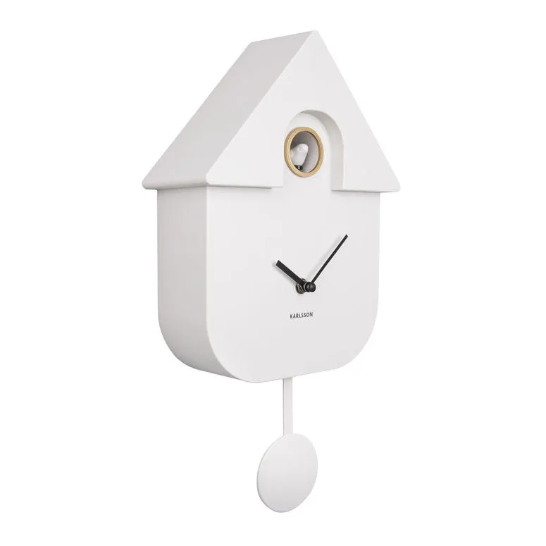 Modern Cuckoo Wall Clock - White