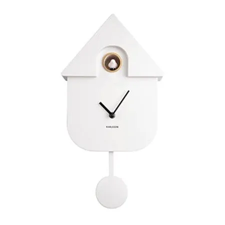 Modern Cuckoo Wall Clock - White