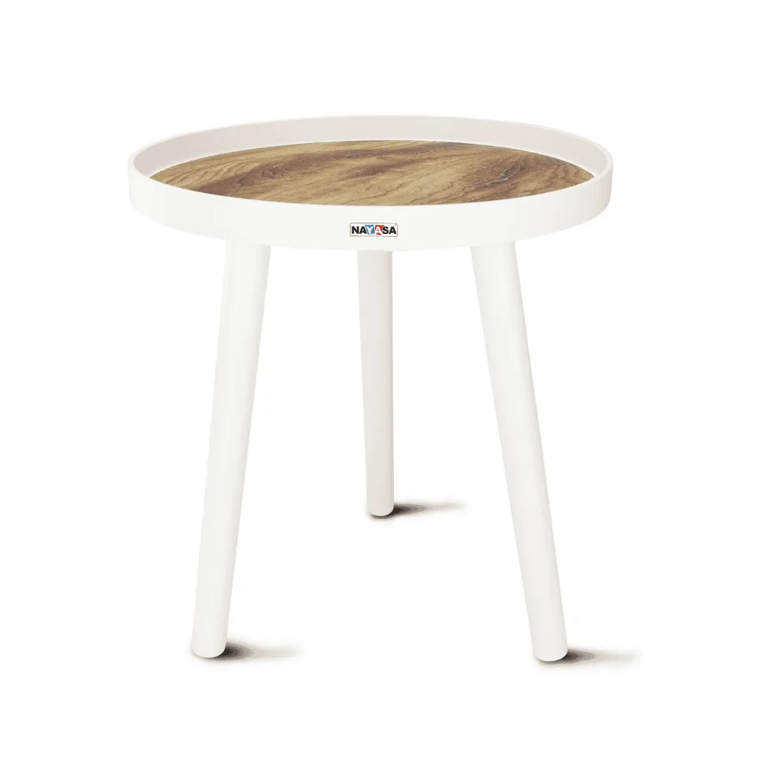 Nayasa Plastic Round Brown Modern Side Coffee Table