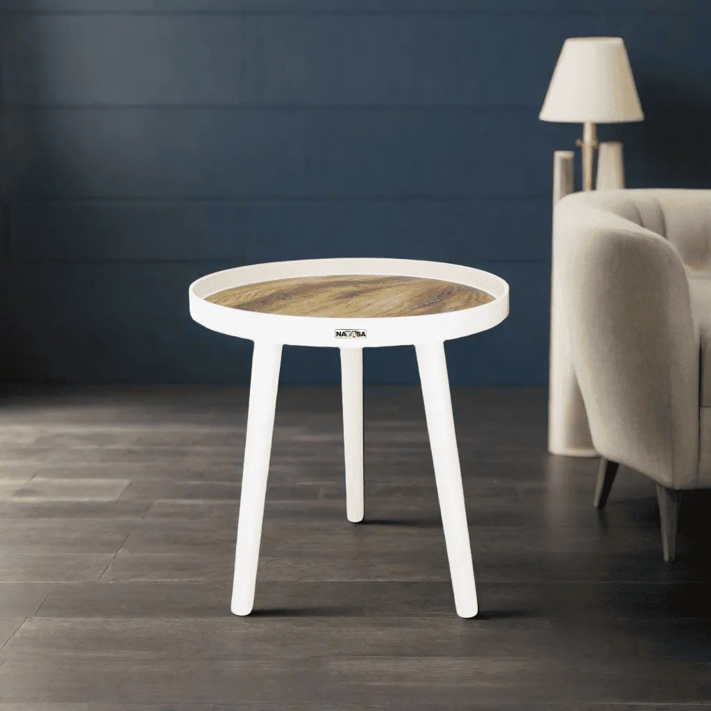 Nayasa Plastic Round Brown Modern Side Coffee Table