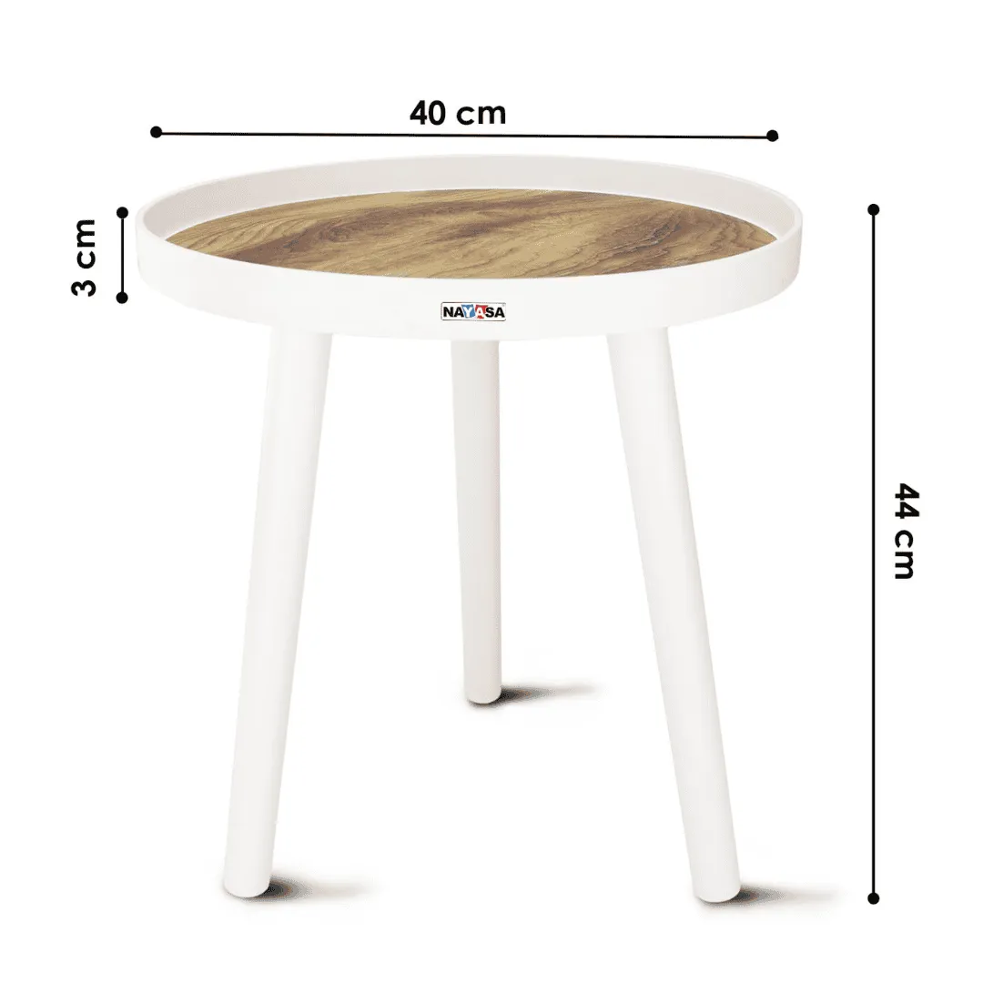 Nayasa Plastic Round Brown Modern Side Coffee Table