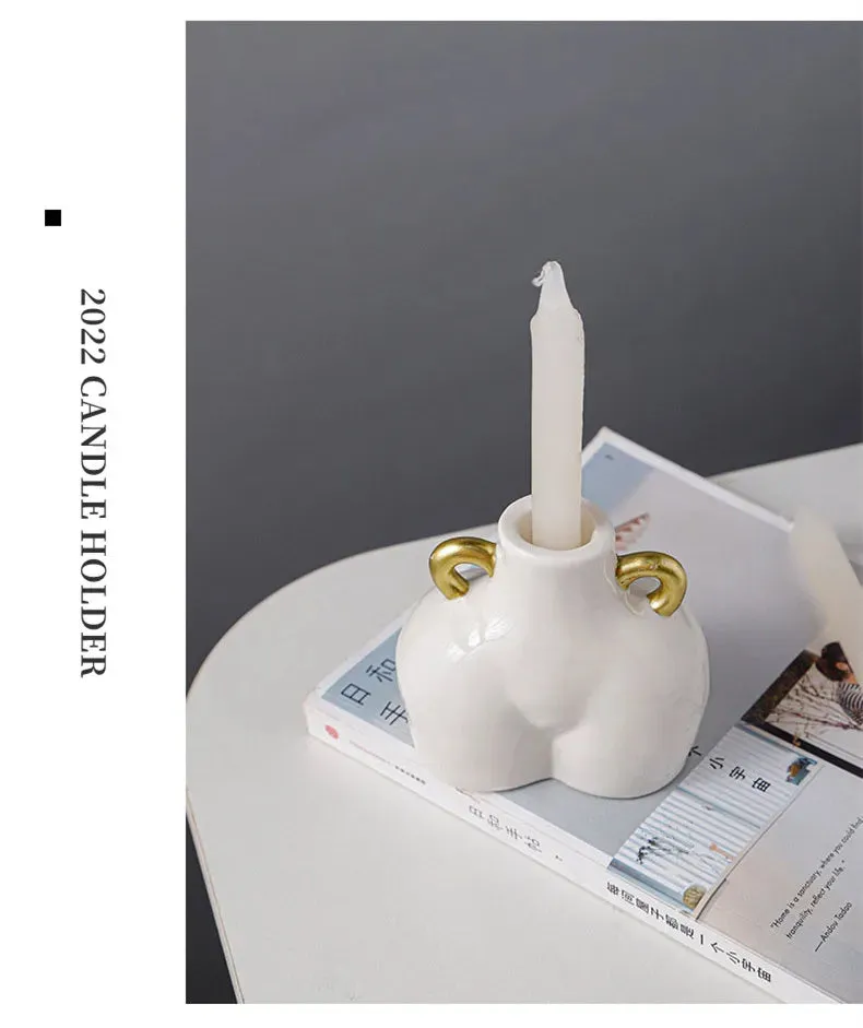 New 2023 Nordic Decor Creative Candle Holders Holiday Decoration Ceramics Candlestick Home Decoration Christmas Home Decoration