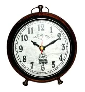 NIDA ART Wooden Table Top Clock Desk Clock Antique Stayle Home & Office Study Living Table Clock Gift Item