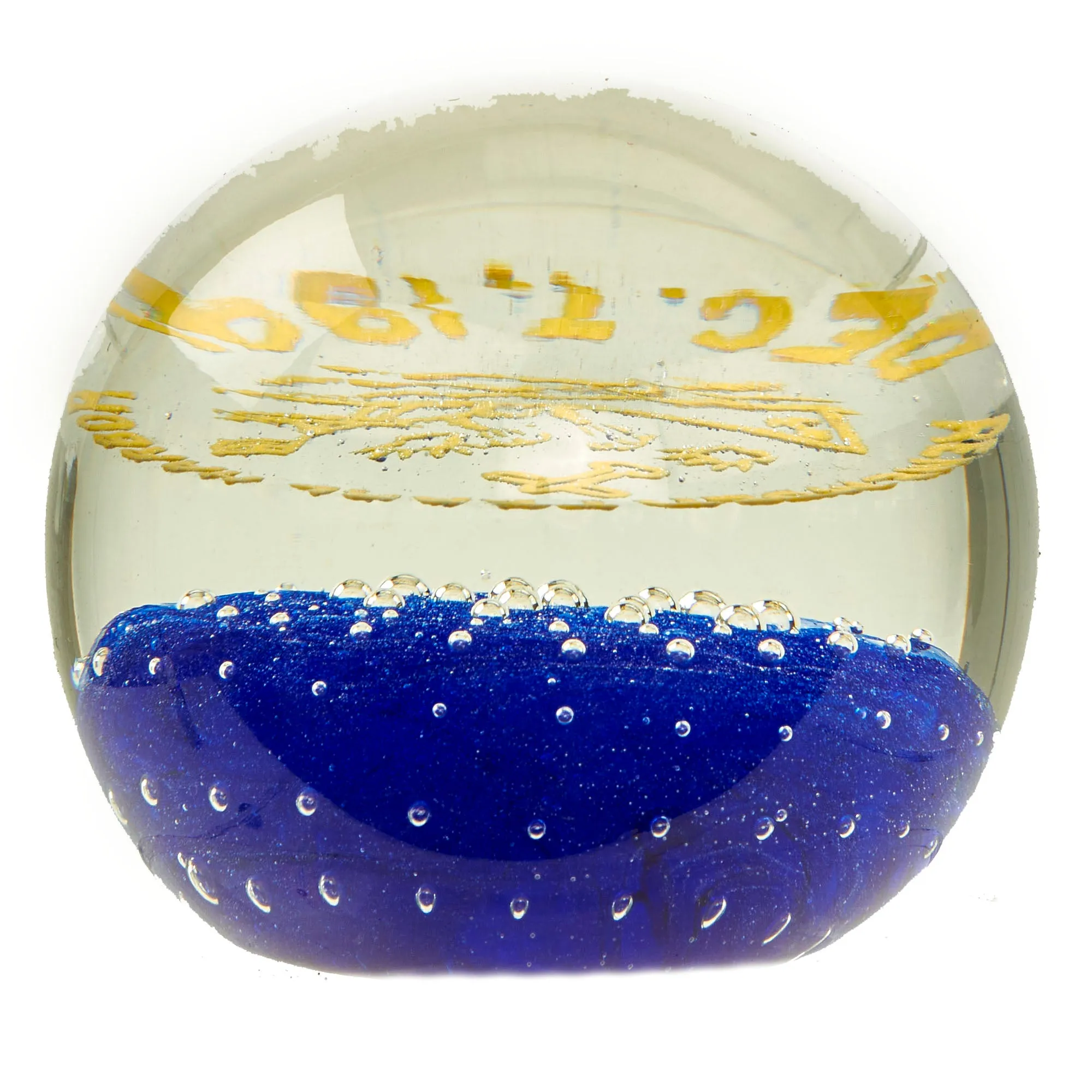 Original U.S. “Remember Pearl Harbor” 1 ½ Pound Glass Paperweight by the Famed Gentile Glass of Star City, West Virginia