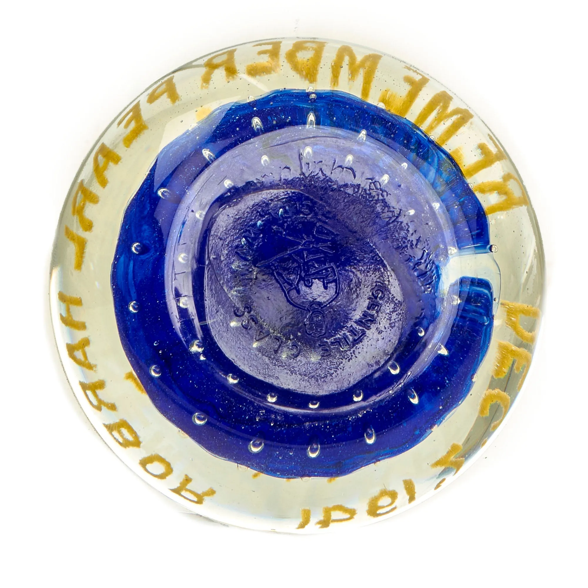 Original U.S. “Remember Pearl Harbor” 1 ½ Pound Glass Paperweight by the Famed Gentile Glass of Star City, West Virginia