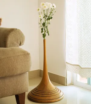 Panelled Teak Vase