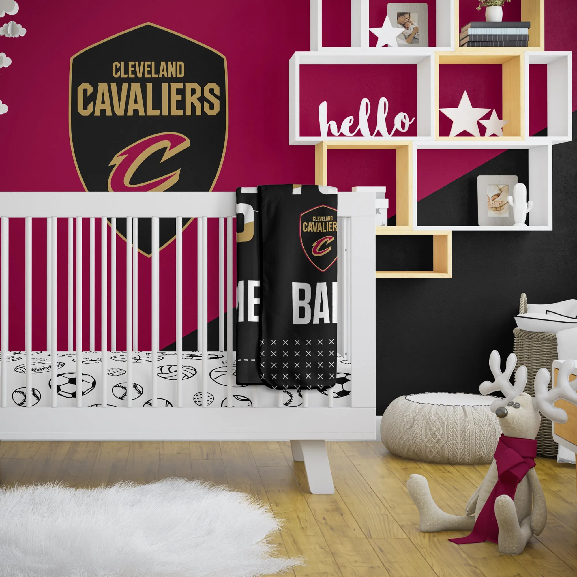 Personalized Cleveland Cavaliers MVP Baby Pixel Fleece Blanket