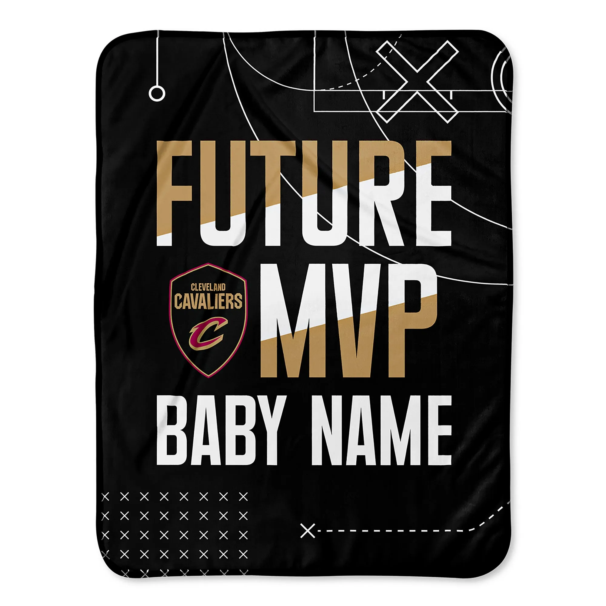 Personalized Cleveland Cavaliers MVP Baby Pixel Fleece Blanket