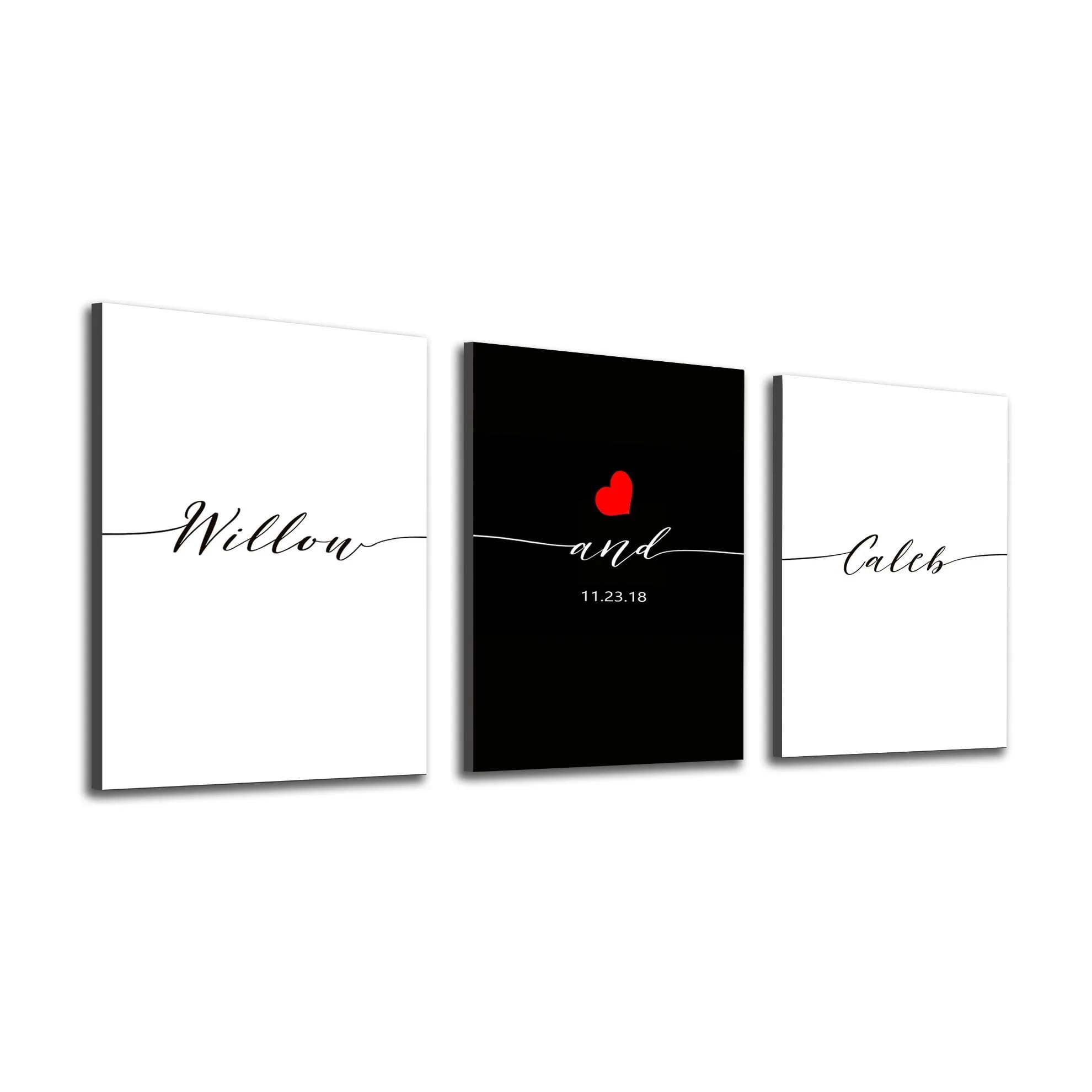 Personalized Romantic Triptych