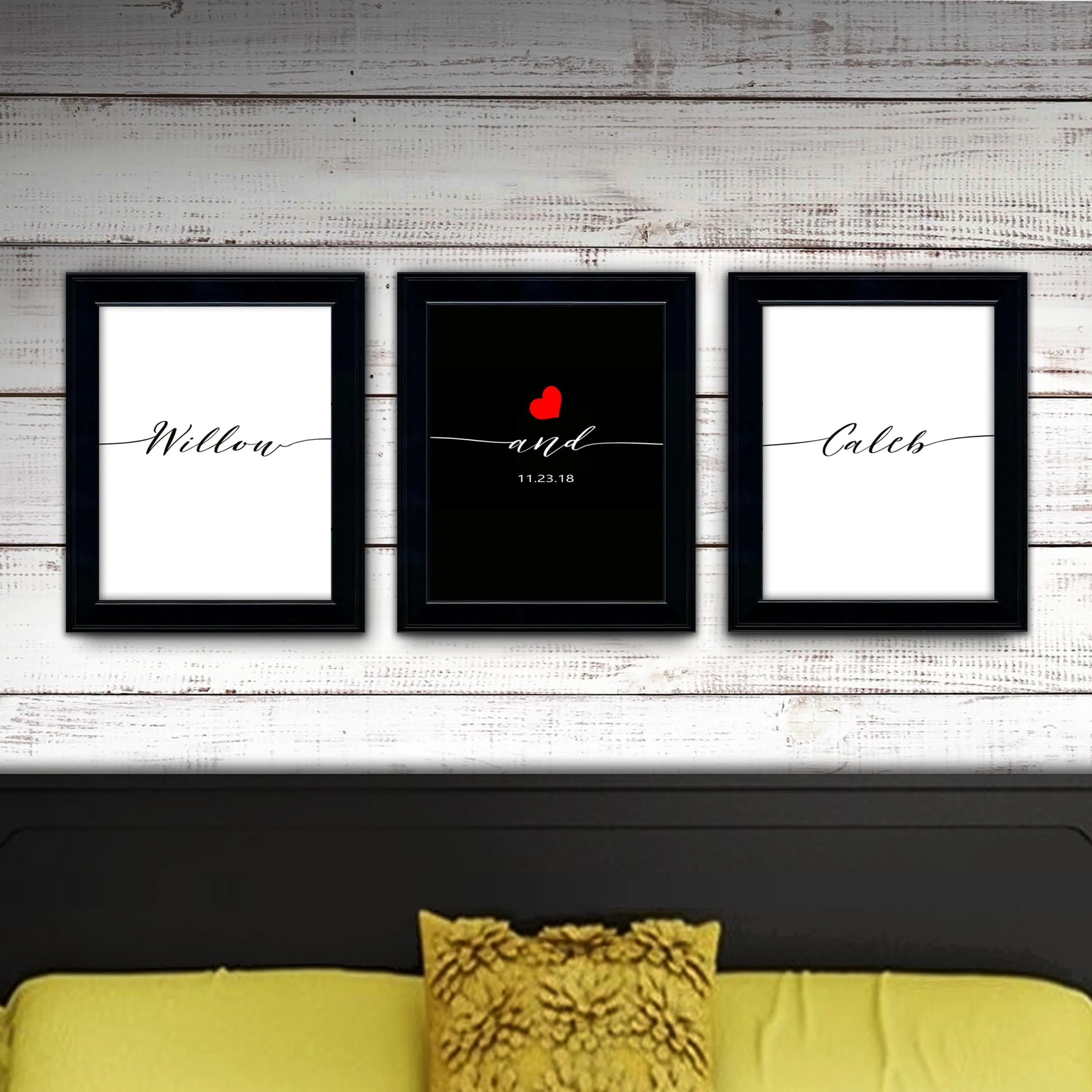 Personalized Romantic Triptych