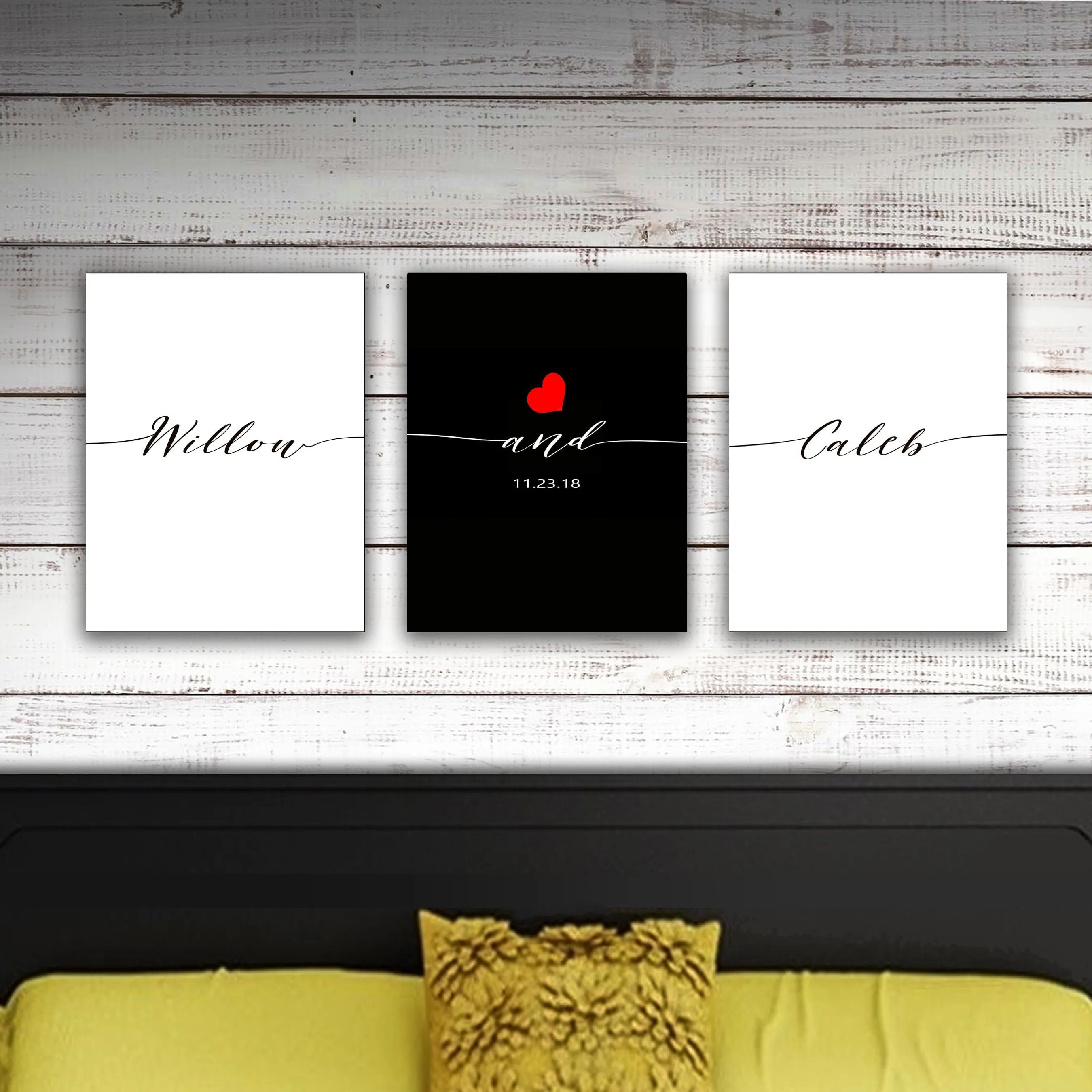 Personalized Romantic Triptych