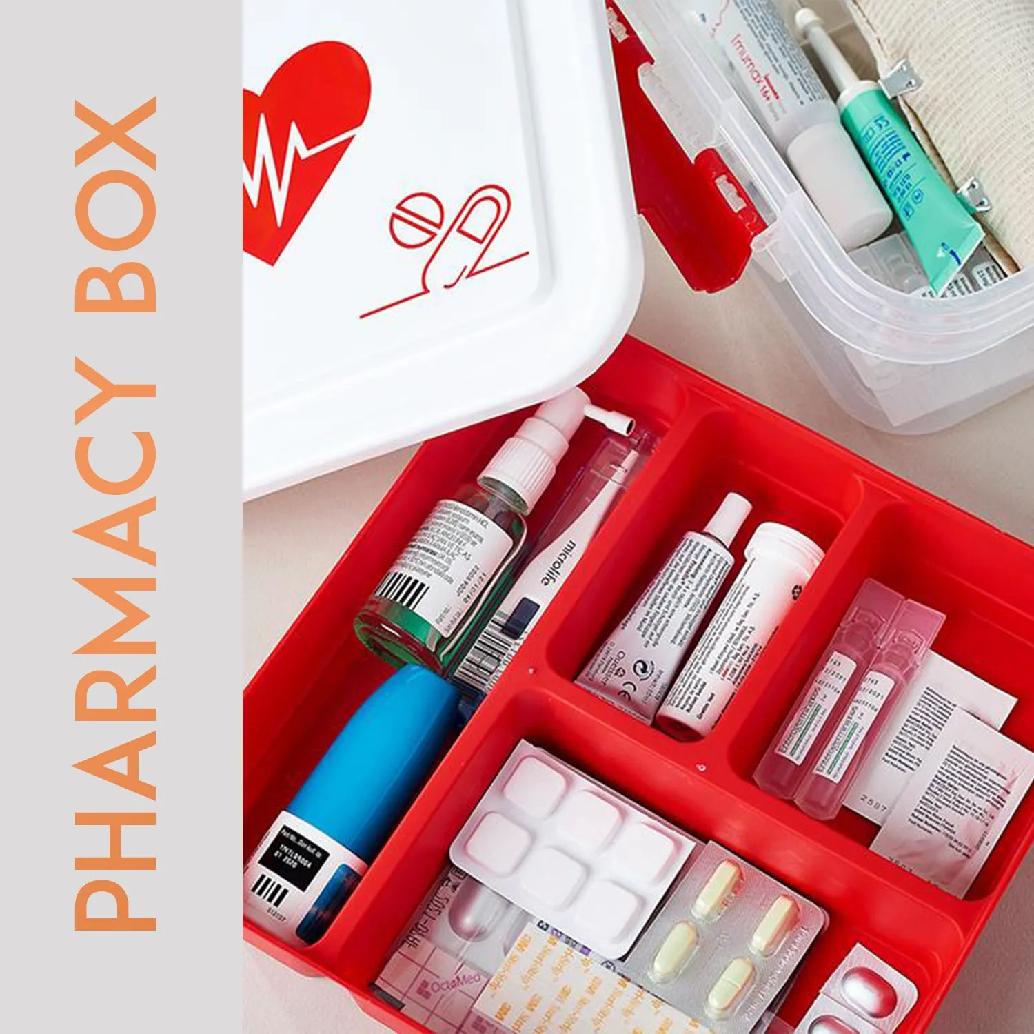 Pharmacy Box - First Aid and Home Pharmacy Plastic Storage