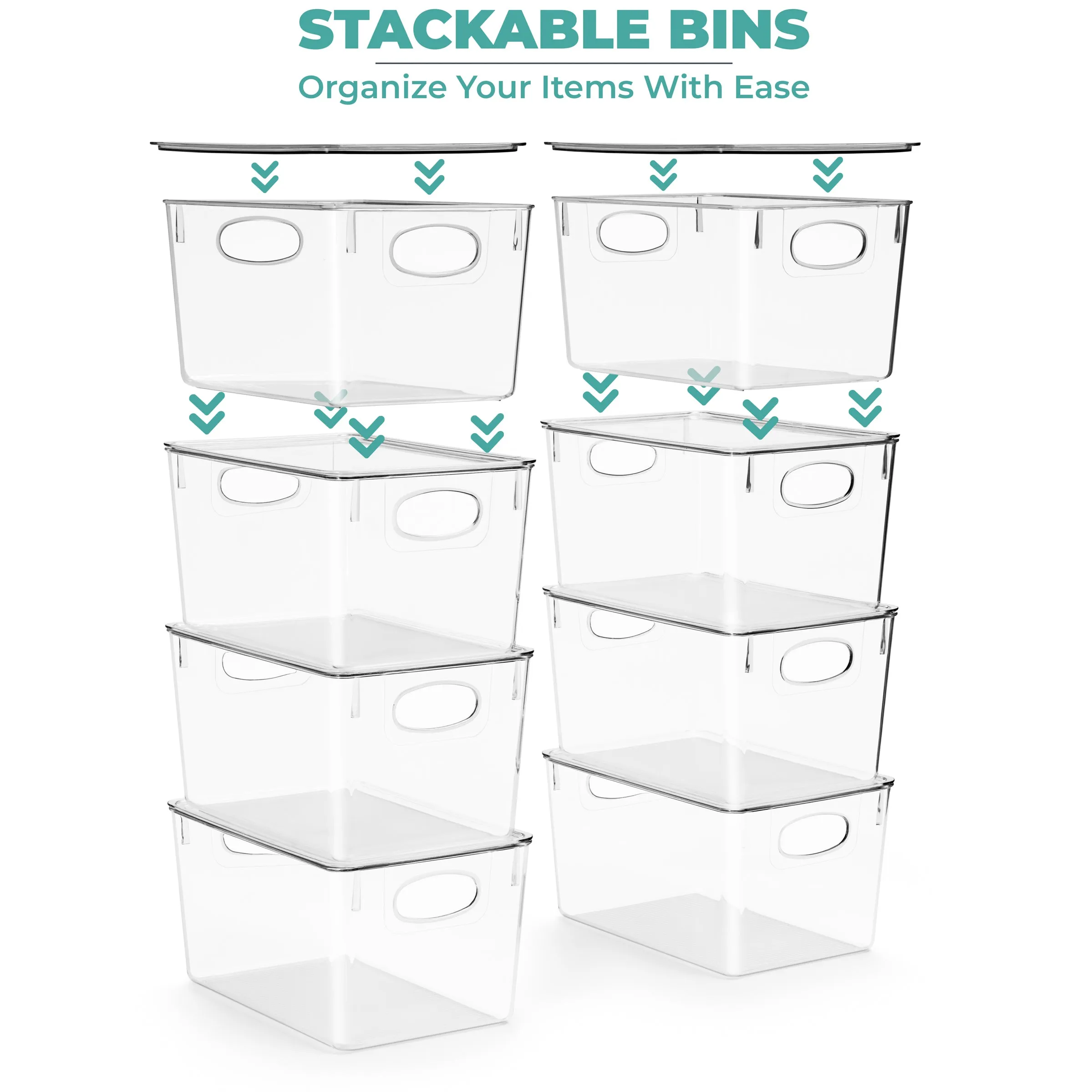 Plastic Bins with Lid Set (Large)