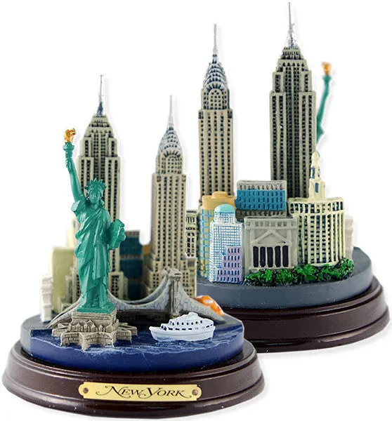 PWNY02 NY Mini City on 5" Wood Base Color