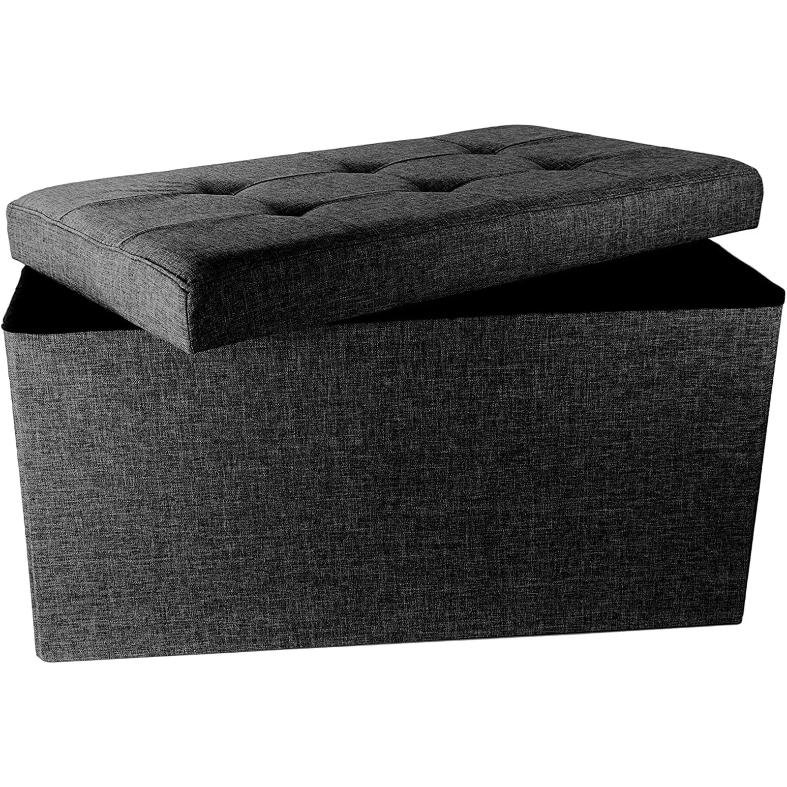 Red Co. Upholstered Folding Storage Ottoman with Padded Seat, 30" x 16" x 16"