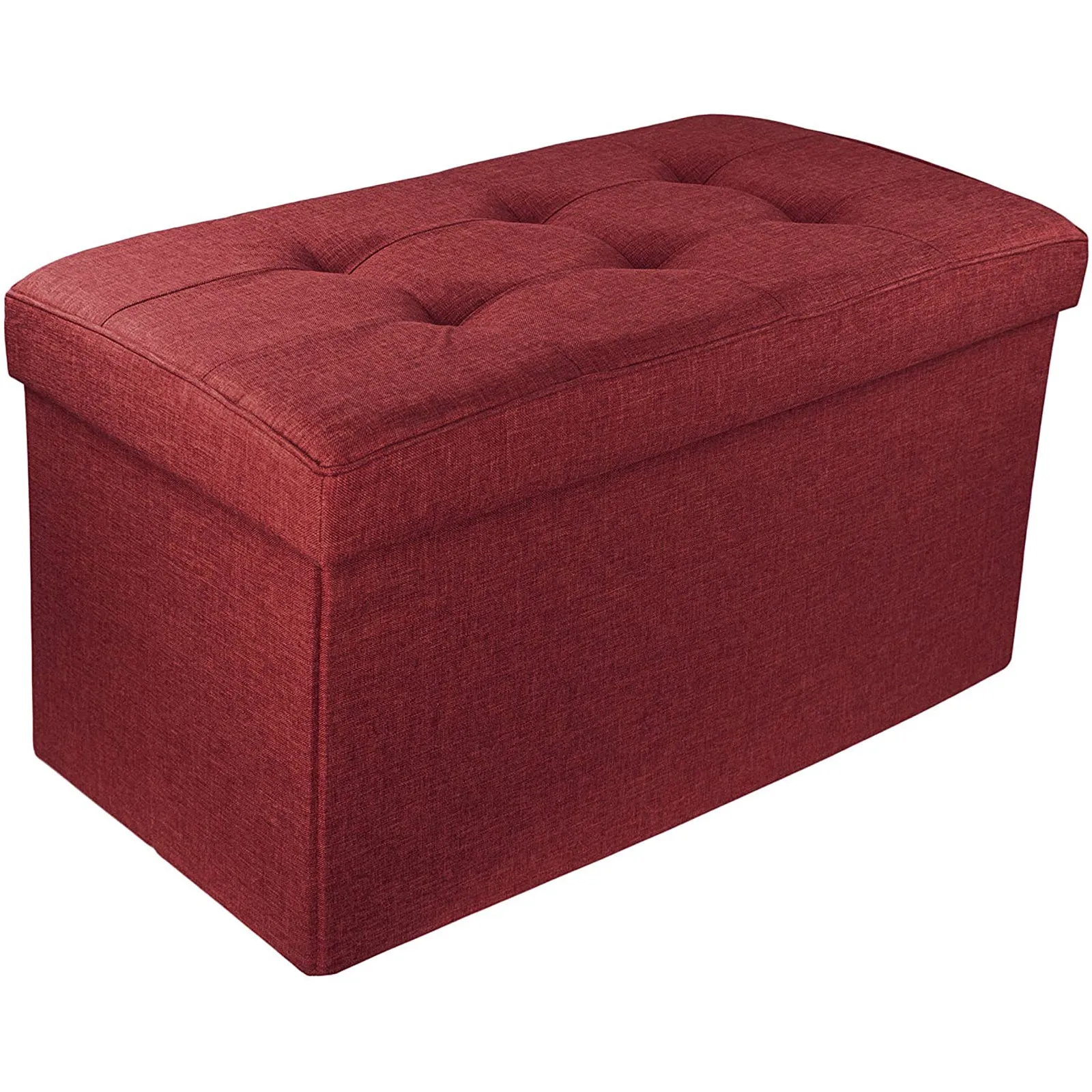 Red Co. Upholstered Folding Storage Ottoman with Padded Seat, 30" x 16" x 16"