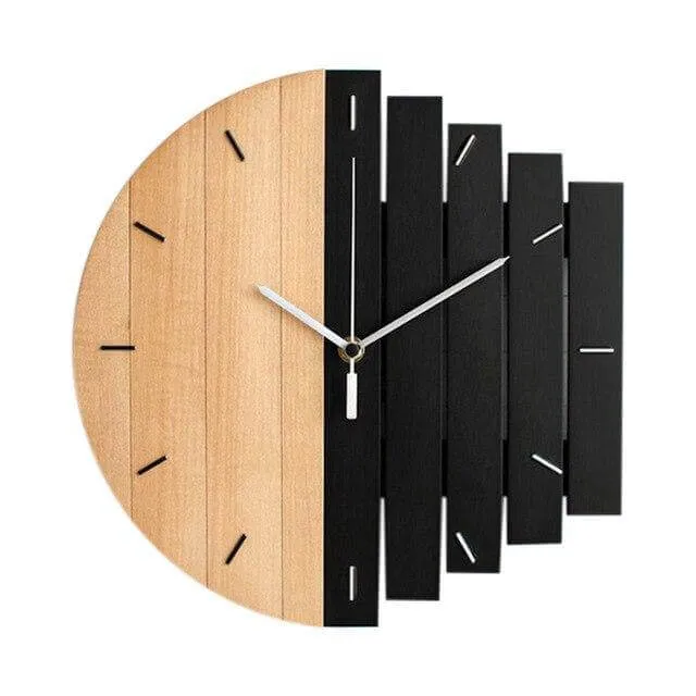 Retro Divided Wooden Wall Clock