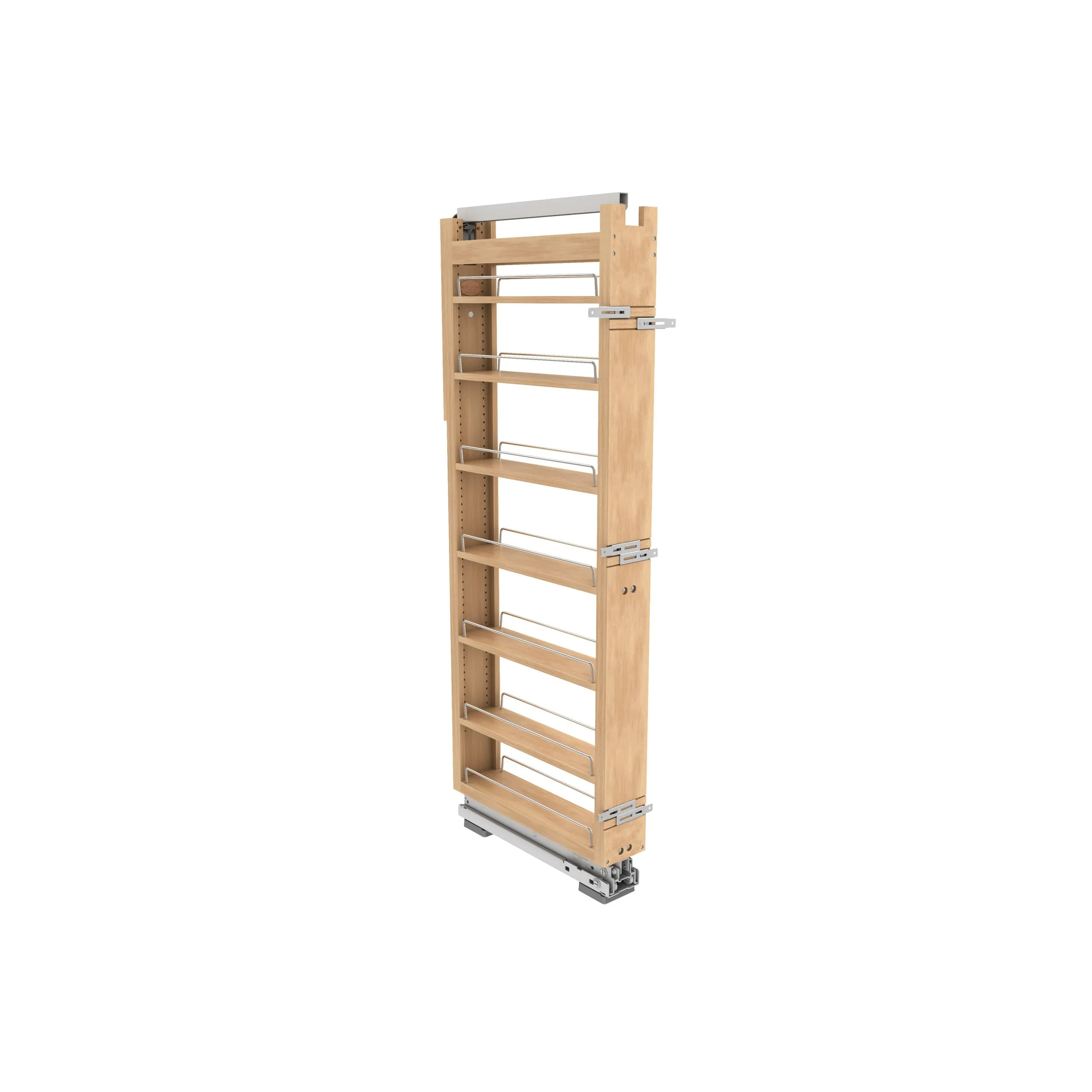 Rev-A-Shelf / 448-TPF58-5-1 / Wood Tall Cabinet Pullout Pantry Organizer w/ Soft-Close