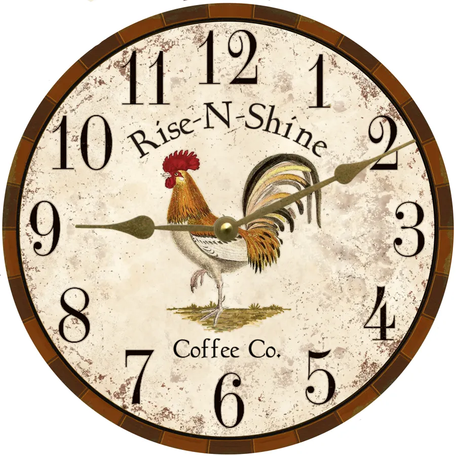 Rooster Clock- Rooster Kitchen Wall Clock- Country Kitchen Clock