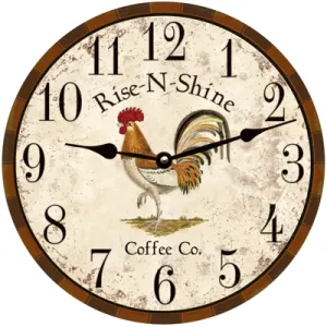 Rooster Clock- Rooster Kitchen Wall Clock- Country Kitchen Clock