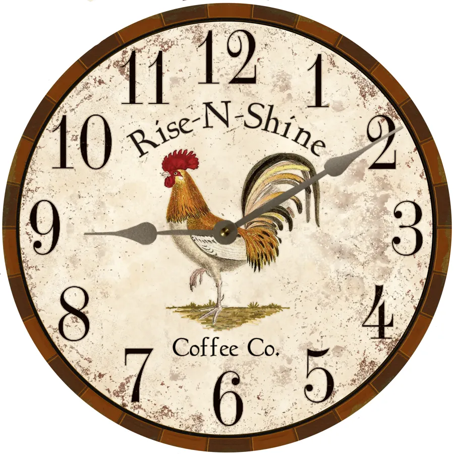 Rooster Clock- Rooster Kitchen Wall Clock- Country Kitchen Clock