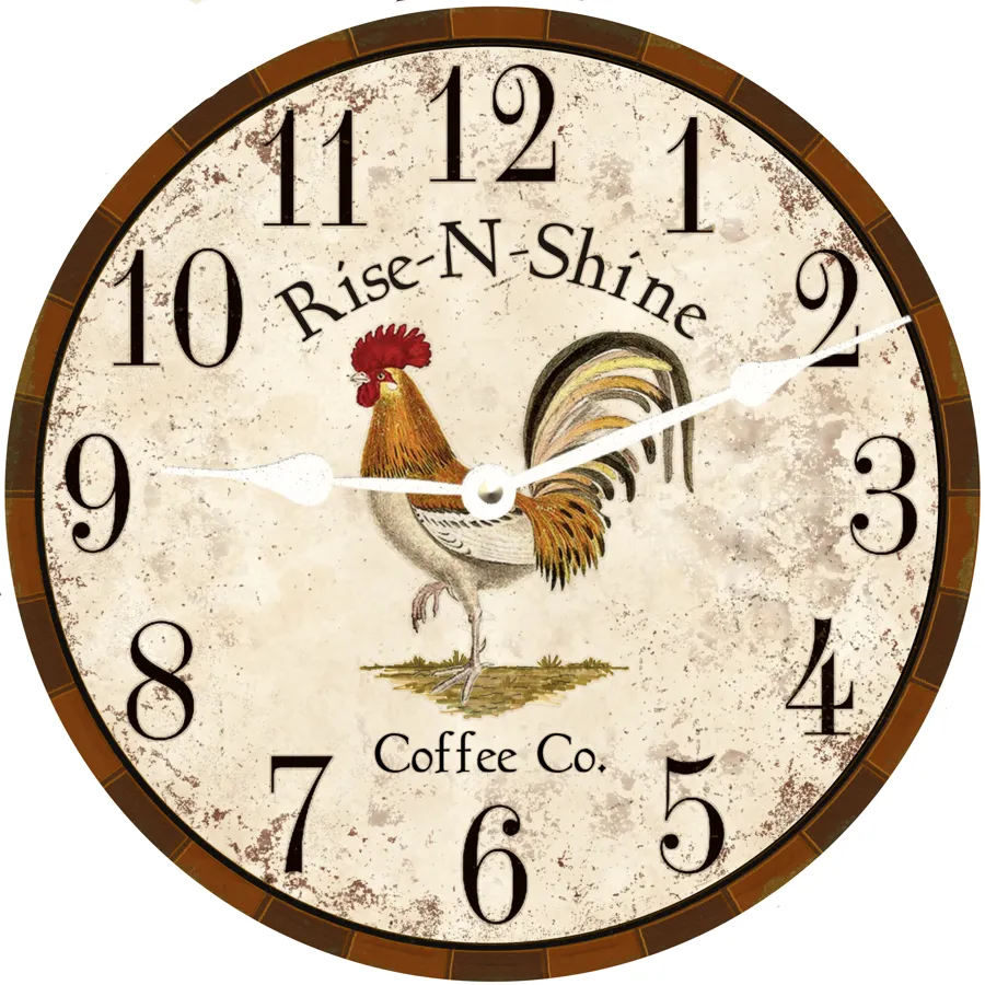 Rooster Clock- Rooster Kitchen Wall Clock- Country Kitchen Clock