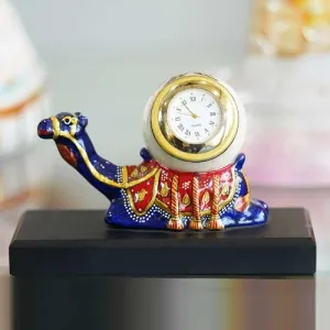 S TYAGI Handcrafted Marble Camel Clock Timeless Elegance for Interior Decor Your Home