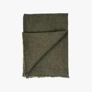 Selena Linen End of Bed Blanket – Forest