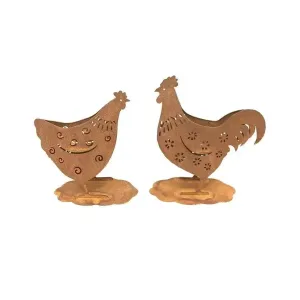 Set of 2 Rust Chook Planters