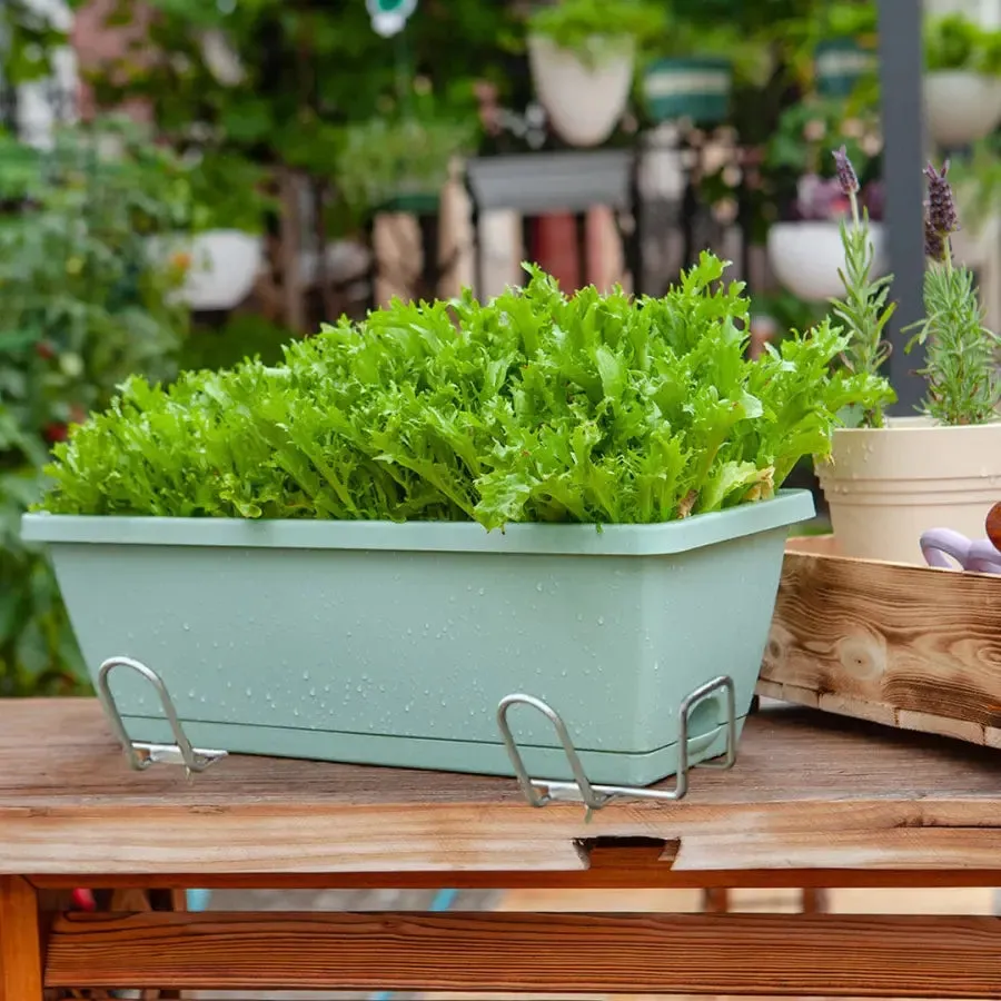 Set of 5 x 49.5cm Green Rectangular Planter