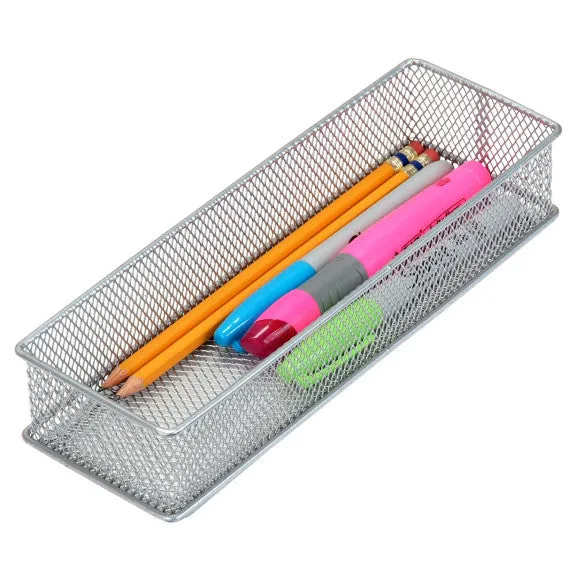 Silver Mesh Drawer Organizer -3x12x2 Inch