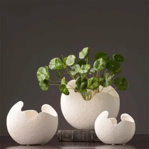 Simple white ceramic vase decoration living area Waterproof Fashionable