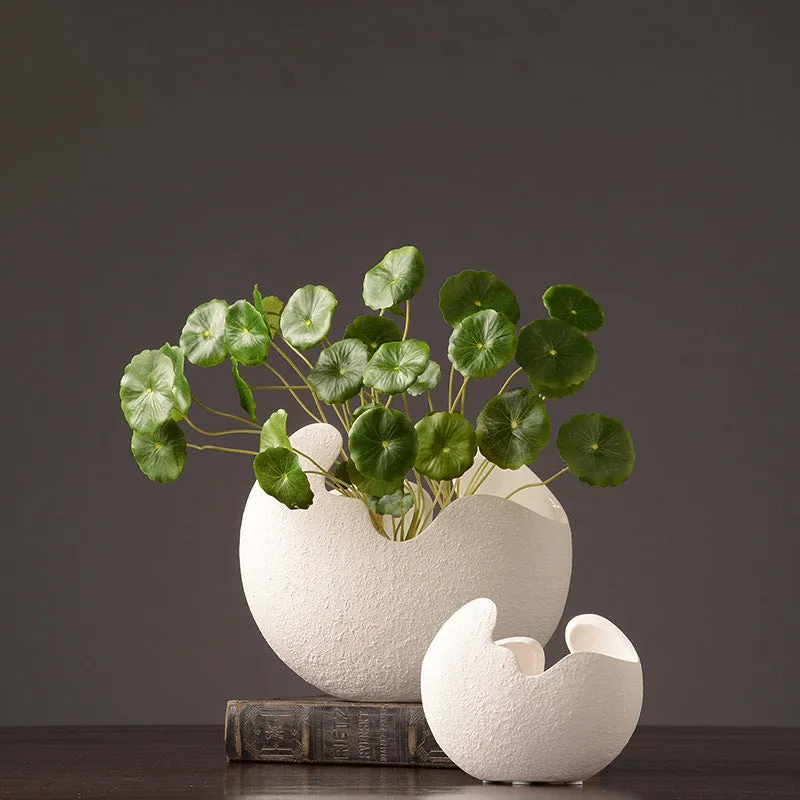 Simple white ceramic vase decoration living area Waterproof Fashionable