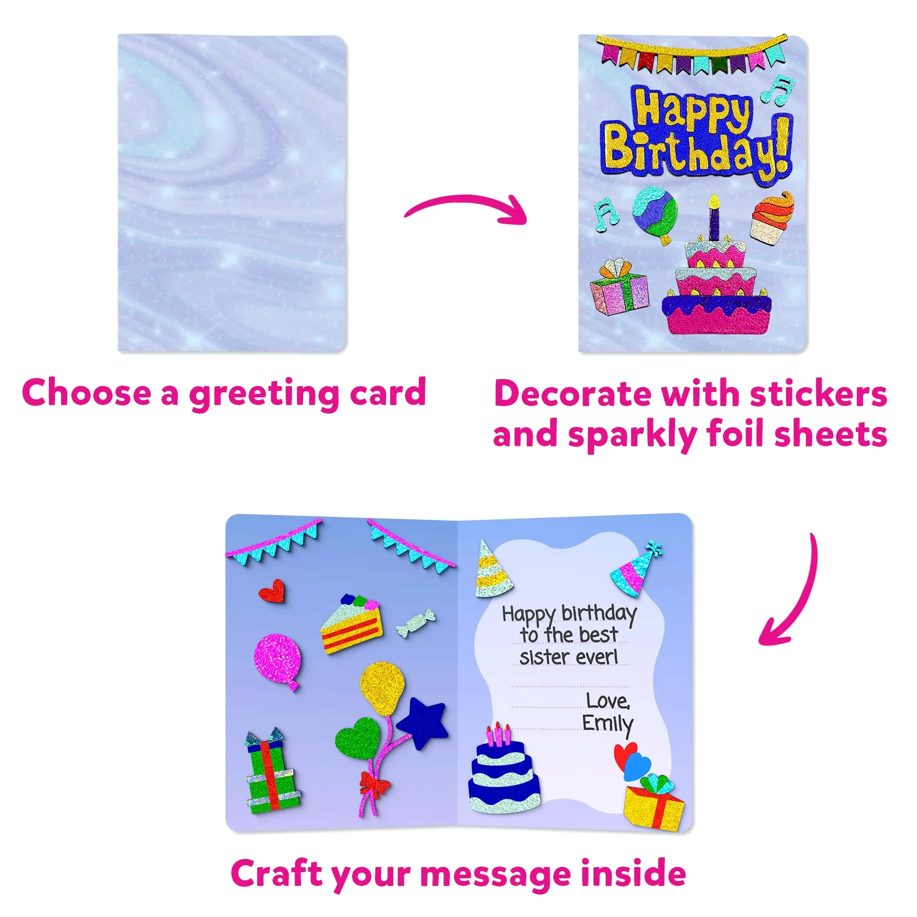 Skillmatics Art & Craft Activity-Foil Fun Card Making Set, No Mess Art For Kids, Craft Kits & Supplies, Diy Creative Activity, Gifts For Girls & Boys Ages 4, 5, 6, 7, 8, 9, Travel Toys - Multicolor