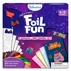 Skillmatics Art & Craft Activity-Foil Fun Card Making Set, No Mess Art For Kids, Craft Kits & Supplies, Diy Creative Activity, Gifts For Girls & Boys Ages 4, 5, 6, 7, 8, 9, Travel Toys - Multicolor