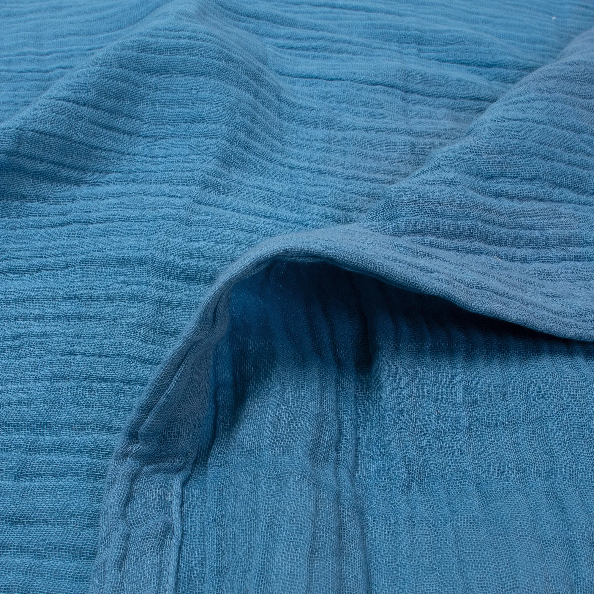 Softest Solid Blue Gauze Throw Blanket